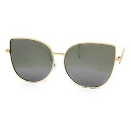RAKOSTA c7040 Premium Oversized XL Retro Cats eye Mirrored Funky Fashion Aviator Sunglasses (GOLD/SILVER, LIGHT FRAME)