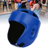 Boxing Helmet PU Leather Adjustable Head Guard Sanda Kickboxing Training