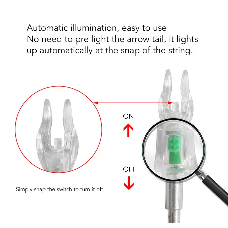 3PCS Lighted Nocks for Arrows Plastic Auto Lighting Archery Arrow