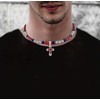 Ice Cross Pendant Baseball Necklace for Men Women - Rhinestone