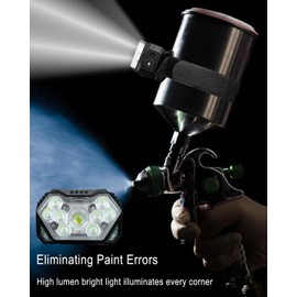 Paint Spary Gun Light, 2500 Lumens Super Bright with 7 Mode, 45° Adjustables Body Paint Sprayer Attachment, USB Rechargerable