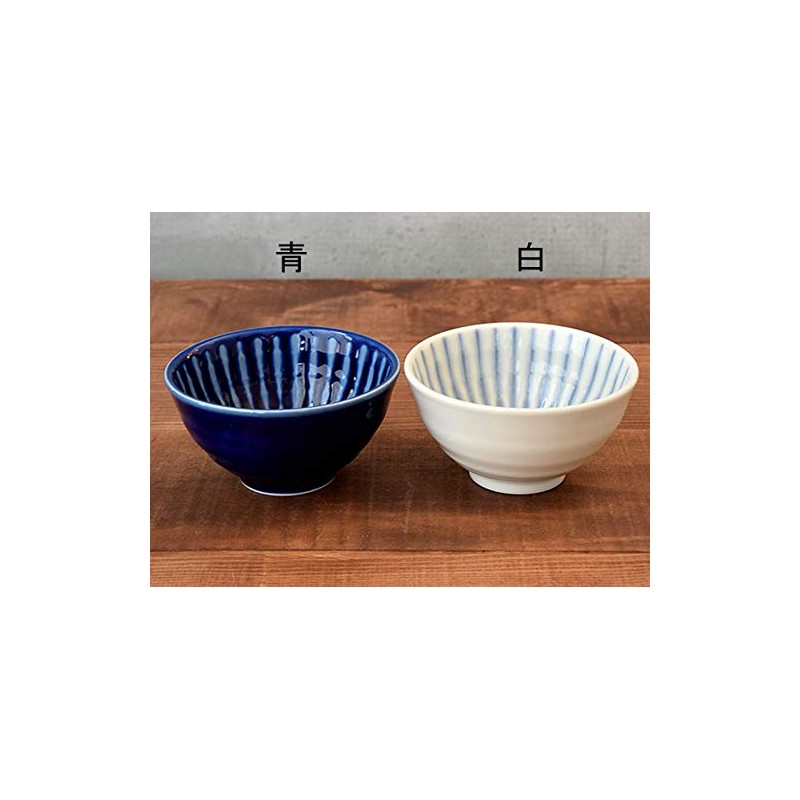 ih-007-01 Tableware East Rice Bowl, Blue Tokusa, Japanese Tableware, Blue