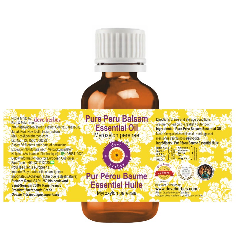 Deve Herbes Pure Peru Balsam Essential Oil (Myroxylon pereirae) Steam