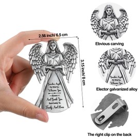 BBTO 2 Pcs Guardian Angel Sun Visor Clip Bless Travel Safely Visor Clip Car Sun for Parent, Friend, Driver