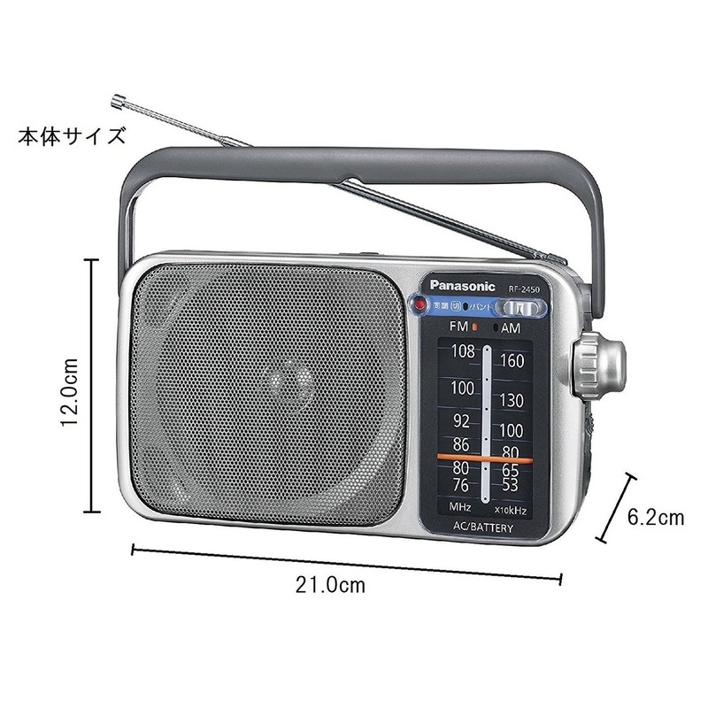 Panasonic RF-2450-S FM/AM/Wide FM Radio, Silver