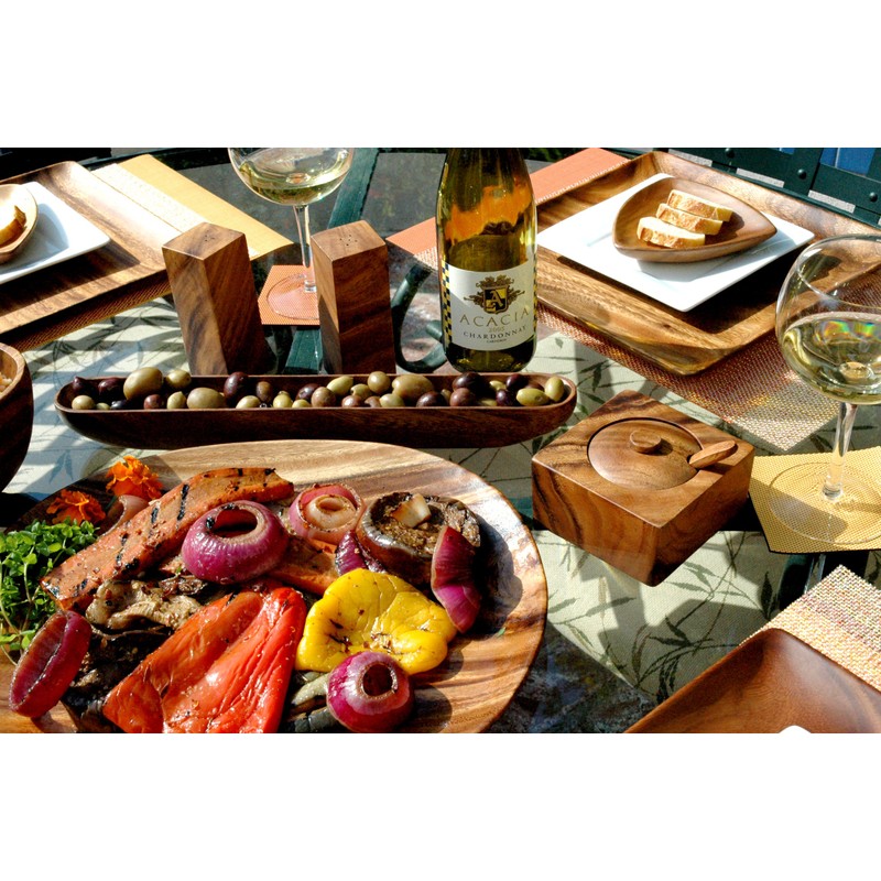 Pacific Merchants Acaciaware 10-Inch Acacia Wood Square Serving Tray