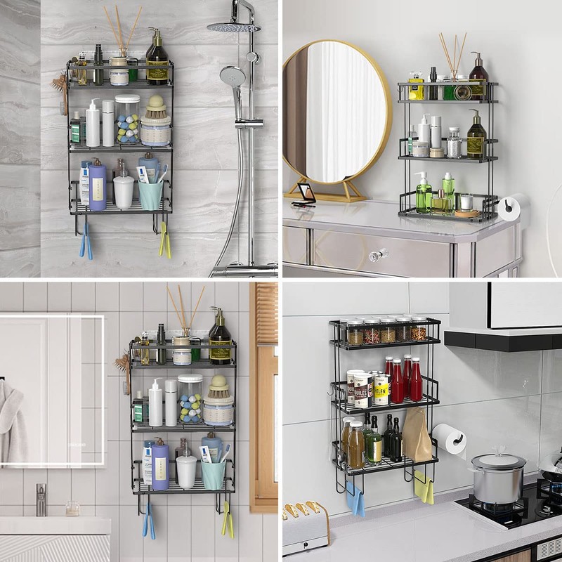 FLOLXNB Over The Toilet Storage Shelf, 3-Tier Bathroom Storage Organizer