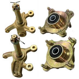 PanDair Upgraded 4 Stud Wheel Hub Front Steering Spindle Brake Disc Rotor,Front Steering Knuckle Hub Assembly for 125cc 150cc 200cc Quad Dirt Bike Go Kart Buggy 4 Wheeler ATV UTV DIY