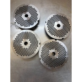 Hobart Meat Grinder Plate  w/ Hub fits Hobart Biro LEM Cabelas  #32 x 1/8"  LOT OF (4)