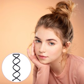 HINZIC 15PC Spiral Hair Pins, Non-Scratch Spin Pins Round Spiral Bobby Pins Black French Twist Decorative Hair Accessories for Women Girls Bun Style DIY