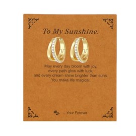 14K Gold Plated Delicate Double Hoop Huggie Earrings Lightweight Elegant Cartilage Jewelry for Women good Gifts for Daily Wear Special Occasions, universal size, Stainless Steel, No Gemstone