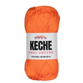 Cotton Yarn - 100% Cotton Yarn for Crocheting and Knitting, Mercerized Cotton Amigurumi Yarn Fine-Sport 2 1.76 oz (50g) / 136 Yrds (125 m) - Orange