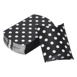 M METERXITY 50 Pack Pillow Boxes - Wedding Gift Box Decoration Candy Chocolate, Apply to Wedding/Party/Christmas (4.5"x2.8", Black White)