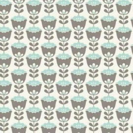 David Textiles Holland Small Floral Stripes Cream 100% Cotton Fabric by The Yard