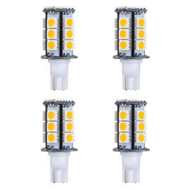 Makergroup T5 T10 921 194 Wedge Base LED Light Bulb High Brightness 12VAC/DC 3Watt Warm White 2700K-3000K for for Outdoor Landscape Lighting Deck Stair Step Path Lights and RV Lights 4pcs