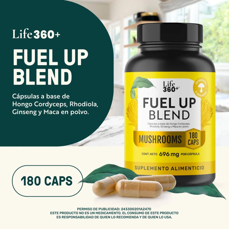Rhodiola Maca Life360 Fuel Up Blend 180 Cpsulas Cordyceps