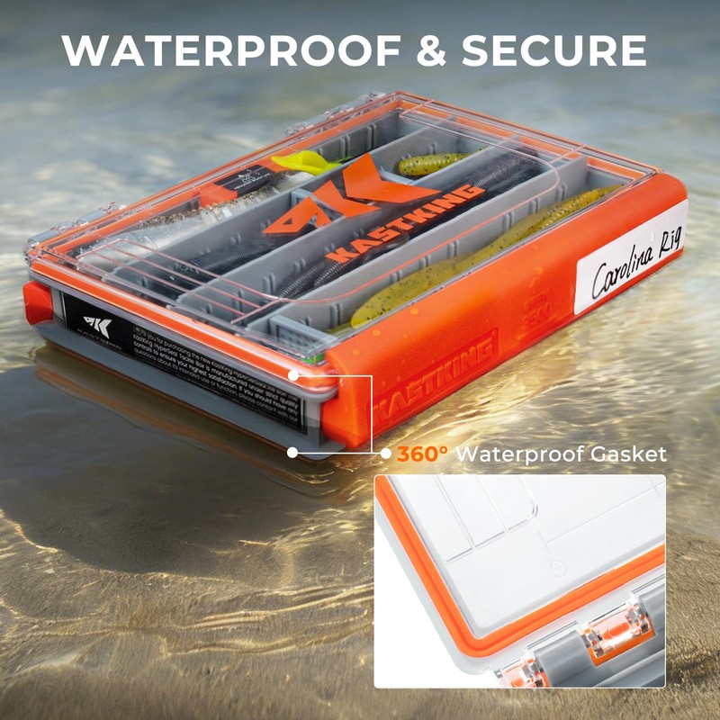 KastKing HyperSeal 3500 Double-Sided Waterproof Fishing Tackle Box – Adjustable