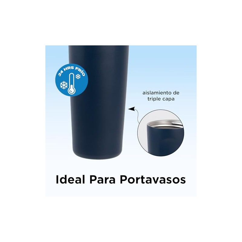 VIORA Termo de Acero Inoxidable Flow, Capacidad de 887 ml