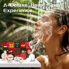 Shower Steamer Aromatherapy Gift Set - 15-Pack Mystery Box Scent Shower Bombs Gifts for Her, Christmas Gifts Birthday Gifts Self Care Gifts for Women, Organic Eucalyptus Random Fragrances