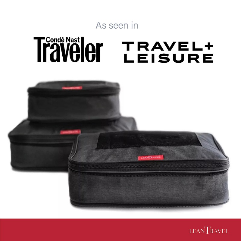 LeanTravel Compression Packing Cubes for Travel Organizers with Double Zipper