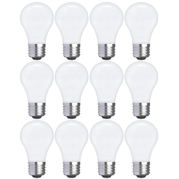 GE LED Light Bulbs, 60 Watt Eqv, Soft White, A15 Ceiling Fan Bulbs, Frosted, Medium Base (12 Pack)