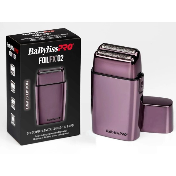 BaByliss PRO FX02 Dual Foil Metal Shaver, PURPLE FXFS2P Cord