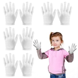 Moisturising Gloves Children, 4 Pairs Washable and Reusable Cotton Moisturising Gloves for Dry Hands Eczema Overnight for Children 3-5 Years