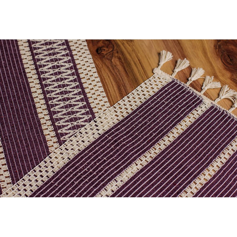 Knitted Tasseled Table Runner, Organic Cotton, Many Colours, Green, Beige,