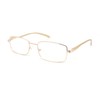 SA106 Classic Metal Rim and Arm Narrow Rectangle Reading Glasses