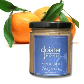 Cloister Honey Whipped Honey - Tangerine (9 oz) | Hand Crafted | Raw Artisan Honey | 100% Pure, Raw & Unfiltered | All Natural | Made in USA |