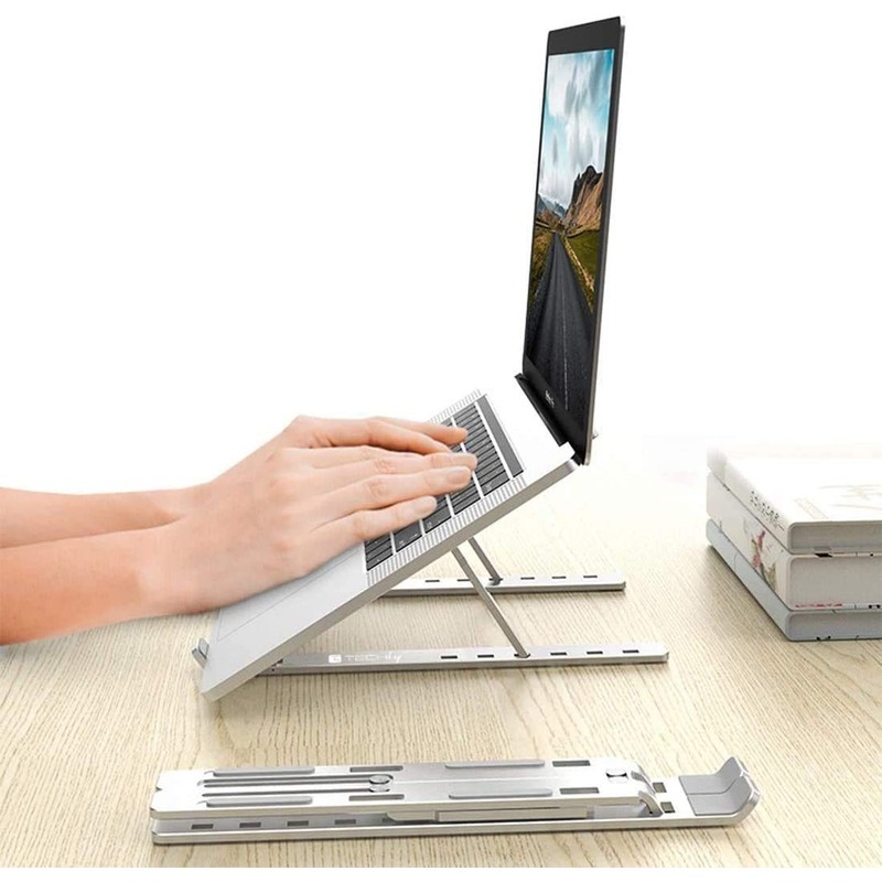 Techly 364255 Aluminium Folding Stand for Notebooks, Tablets and Smartphones