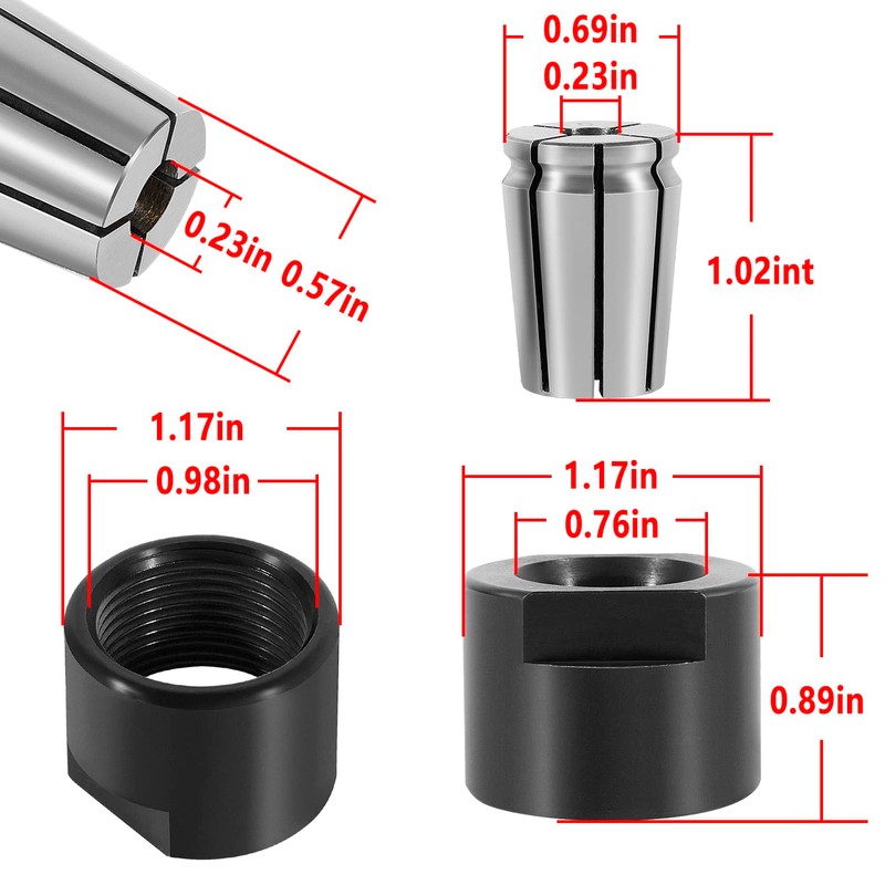 E-cowlboy Router Collect 6 mm for Triton Routers JOF001, MOF001,