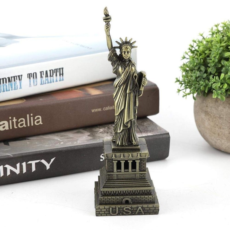 Broco Statue Of Liberty Metal Building Model Desk Decoration Gift