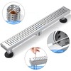 ZEKOO Linear Shower Drain 28 Inch Brushed Nickel,304 Stainless Steel
