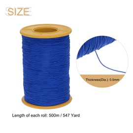 sourcing map 2pcs 500m Shirring Elastic for Sewing 0.5mm Thickness Shearing Elastic Elastic Sewing Thread Stretch Stretchy Cord for Embroidery Cuffs Sewing Machine Jewelry Making, Blue