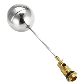Tomyfield Float Valve, Ball Tap, Float, Replacement Valve, Stainless Steel, Water Level, Large (DN15)