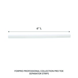 ForPro Toe Separator Strips, Individual Pedicure Toe Separators, 6” L, White, 100-Count
