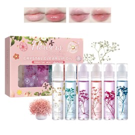 HASAIKA Lippenöl Roll-on Set, Lippenöl Feuchtigkeitsspendender, Glitzer-Lipgloss Aufrollen für Lippenpflege Trockene Lippen und Langanhaltend Pflegende Lippen, 6 Stück