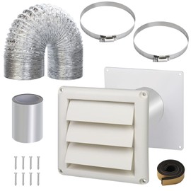 Dryer Vent Kit Through Wall with Hose/Duct Connector/Wall Plate,3 Inch Dryer Vent Hose Connector Ducting Kit for Bathroom Exhaust Fan Ventilation,Ceiling Washer Air Circulation