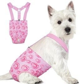 Reusable Female Dog Diapers with Suspender, Washable Dog Period Panties, Highly Absorbent Female Dog Diaper for Heat, Incontinence, Puppy Training