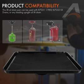 17892 2Pcs Transmission Drain Pan with 4 Pcs 22'' Oil Drain Splash Pad, Universal Fluid Drain Funnel Compatible with 87031, 87032 Large Capacity for Oil, Coolant & Transmission Fluid Changes