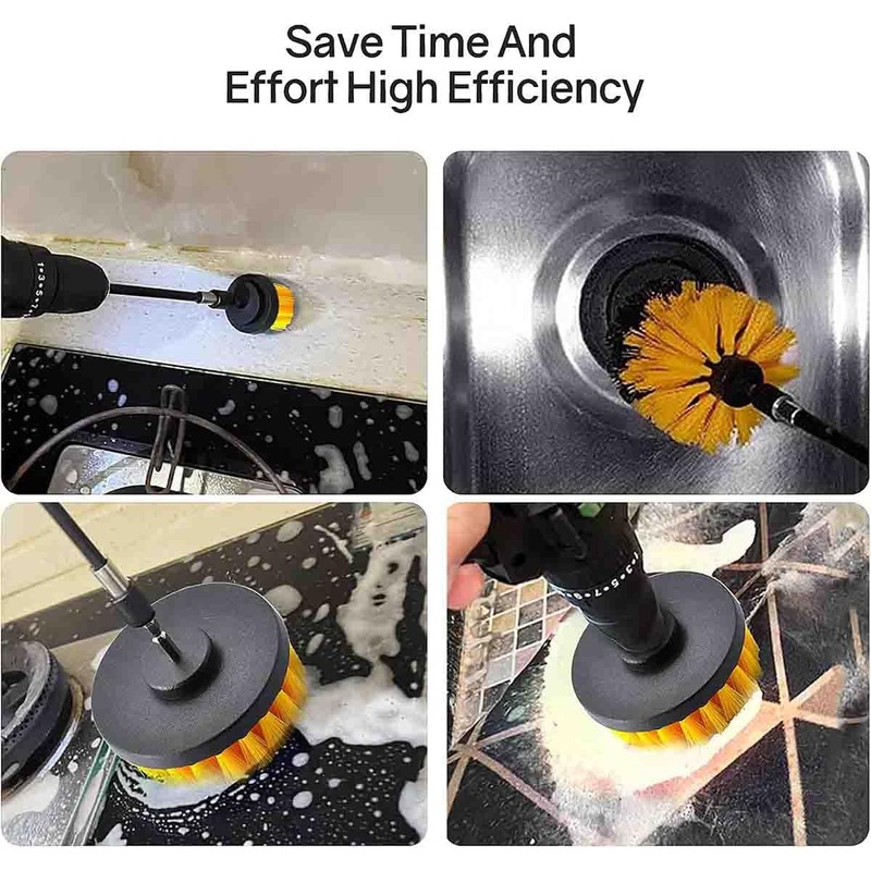 3 Pcs Drill Brush Attachment Set, Power Cleaning Scrub Brush