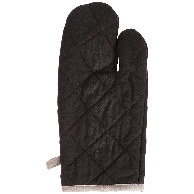 LOVELY CASA cu1490056/Cotton Double Oven Glove/Mitt Grey/Pearl 21 X 35