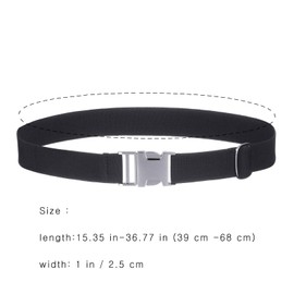 Kids Toddler Belt Elastic Adjustable Stretch for Boys Girls Belts with Easy Zinc Alloy Buckle by WELROG (Black)