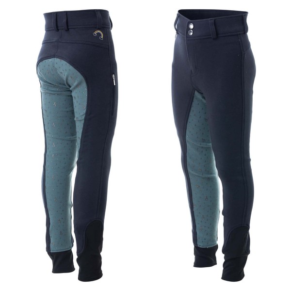HORZE Samara Kids Full Seat Breeches - Dark Navy -