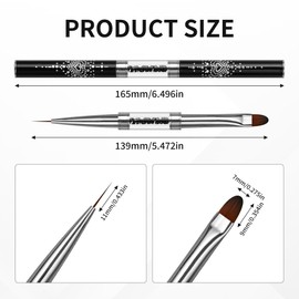 1Pcs Dual‑Ended Builder Gel Brush, Nail Art Brush for Polygel