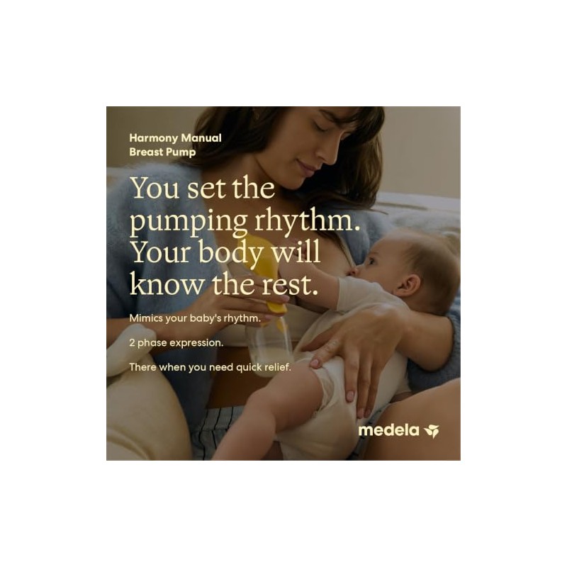 Medela Harmony Manual Breast Pump, On-the-Go, More Milk Output