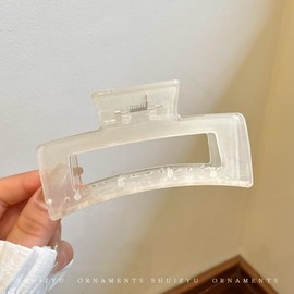 3Pcs Jelly Hair Claw Clips for Women Girls, Fashion Hair Accessories (white)