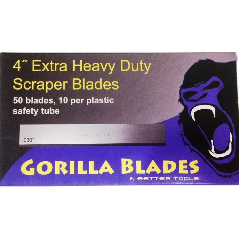 Better Tools 4" Extra Heavy Duty Scraper Blades - .036"