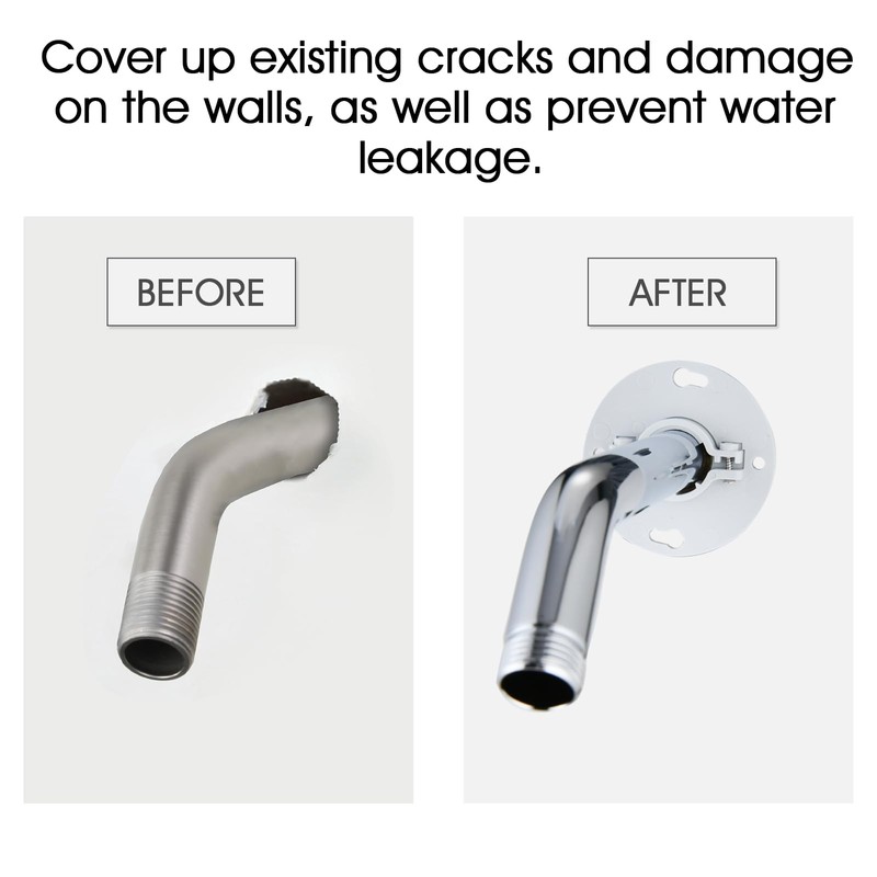 RAINREVIVE 10 Inch Shower Arm with Flange and Stabilizer Bracket,